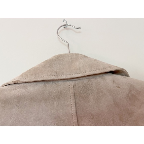 Club Monaco ~ Suede Moto Jacket in Taupe - Picture 13 of 16